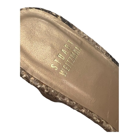 Vintage snakeskin Leather sandals with wooden heel - Picture 7 of 7